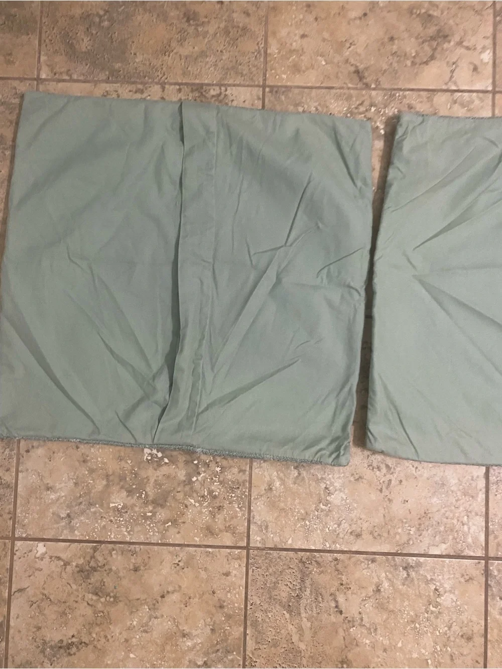 2 Pottery Barn Textured Beaded Sage Decorative Square Trellis Pillow Shams 19x19
